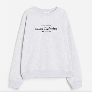 H&M Light Gray Graphic Crewneck Sweatshirt